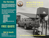 a flyer for whitetail elk hunts with a truck in the background