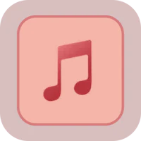 a music note icon on a pink background