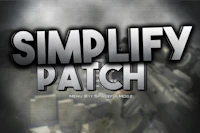 the logo for simply patch on a black background