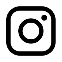 a black and white instagram icon on a white background