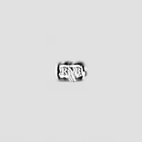 a black and white image of a logo on a grey background