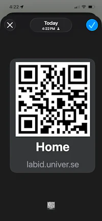 a qr code is displayed on an iphone