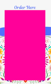 a pink frame with the words order here