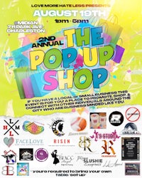 a flyer for the pop up shop