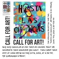 a flyer with the words hosta las cronas call for art