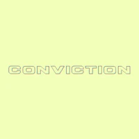 an image of the word conviction on a yellow background