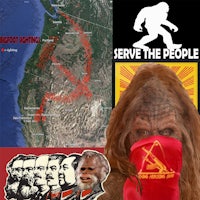 a map of california with a bigfoot on it