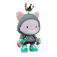 a figure of a cat with a crown on its head
