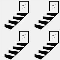 a set of black and white stair icons on a white background