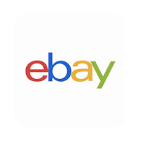 the ebay logo on a white square