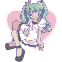 a girl in a dress sitting on top of a heart