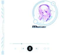 a music player with an image of a girl wearing headphones