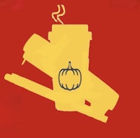 a coffee cup with a pumpkin on it