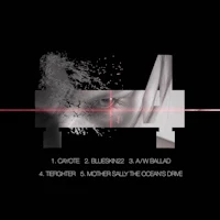 a black and white image of a woman with a black eye