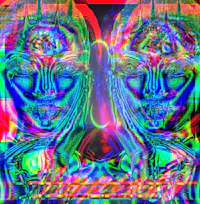 a colorful psychedelic image of two faces