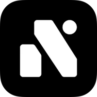 the n logo on a black background