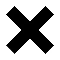 a black cross symbol on a white background
