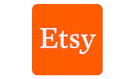 the etsy logo on a black background