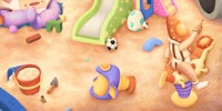 a cartoon illustration of a children's play area