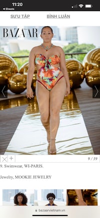 a woman in a bikini on the bazaar app