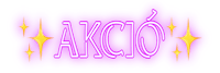 the word akcio on a purple background