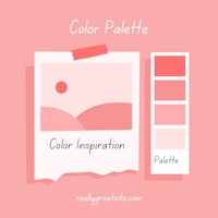 a pink color palette with the words color inspiration