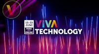 the logo for viva technology on a dark background