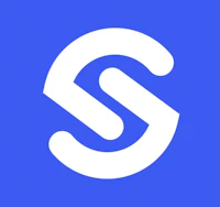 the s logo on a blue background