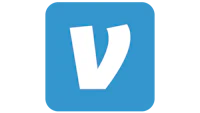 a blue square with the letter v on it