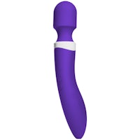 a purple and white vibrating toy on a white background