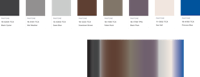 a color chart with different shades of blue, gray, and brown