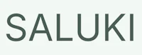 the logo for saluki on a white background