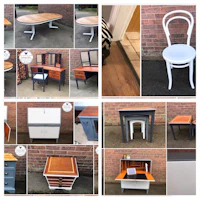 a collage of pictures showing different types of furniture