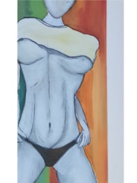 a painting of a woman in a bikini