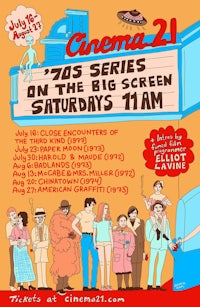a poster for cinema 21's 70s series on the big screen