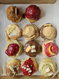 a box of donuts in a box