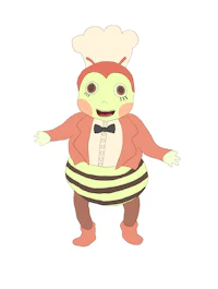 a cartoon character dressed in a chef's outfit