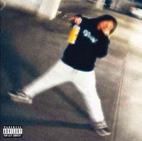 the cover of a cd with a man holding a bottle