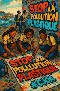 a poster that says stop a pollution plastique