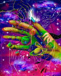an image of a hand in space