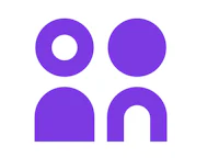 a purple icon with two people on it