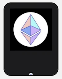the ethereum logo on a black screen
