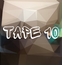 the word tape 10 is written on a polygonal background