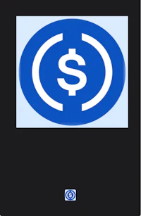 a blue and white dollar sign on a black background