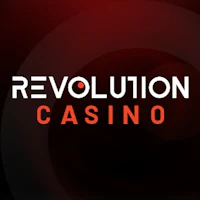 revolution casino logo on a red background