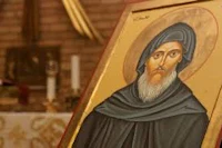 an icon of a saint in a church