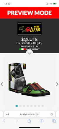 a phone with a green shoe on it