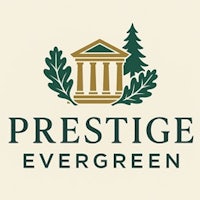 prestige evergreen logo on a white background