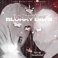 a black and white image of two people with masks on their faces