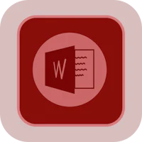 microsoft word icon on a red square